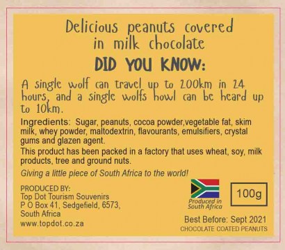 Novelty Confectionery Wolf Animal Droppings Back Label